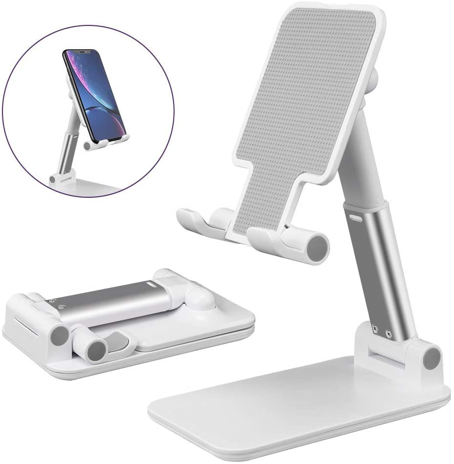 Foldable Mobile Phone Stand – Universal Adjustable Desktop Holder Bracket for Smartphone & Tablet (Black/White)