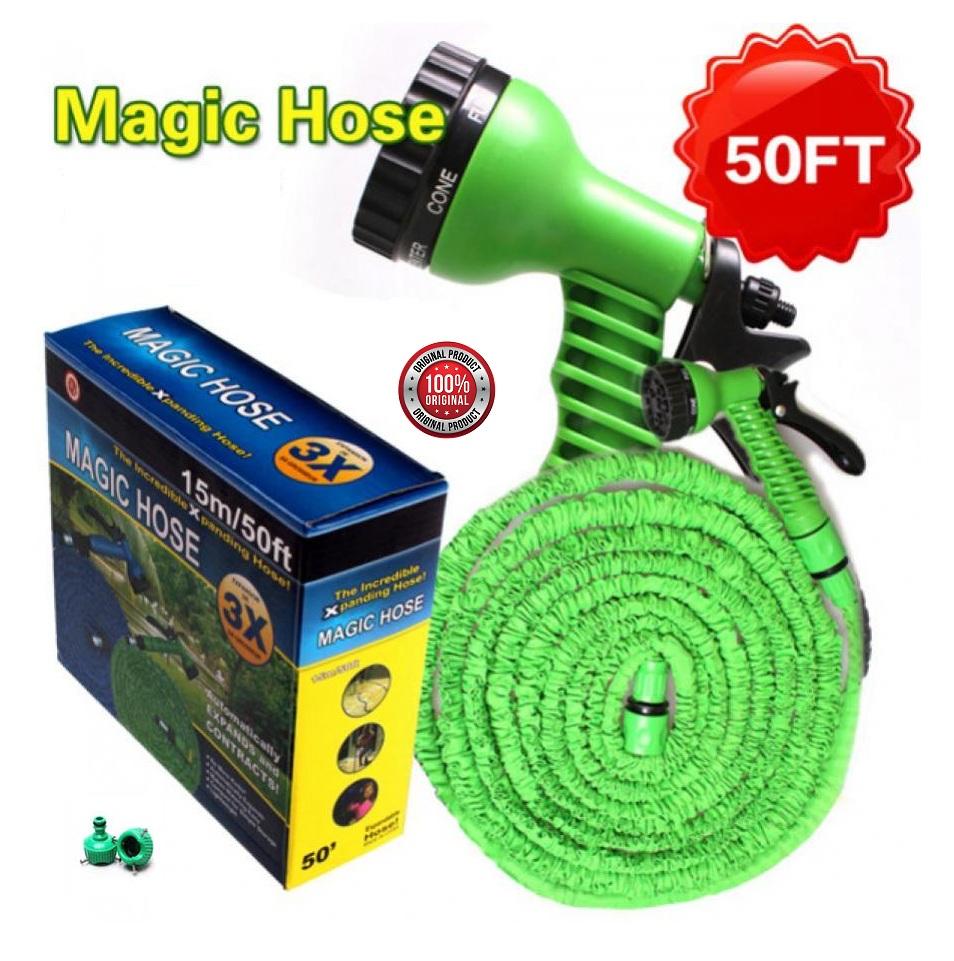 50ft Magic Garden Hose Pipe – Expandable Stretch Hose with Spray Gun | Watering Hose for Home & Garden