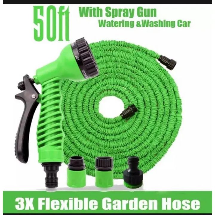 50ft Magic Garden Hose Pipe – Expandable Stretch Hose with Spray Gun | Watering Hose for Home & Garden