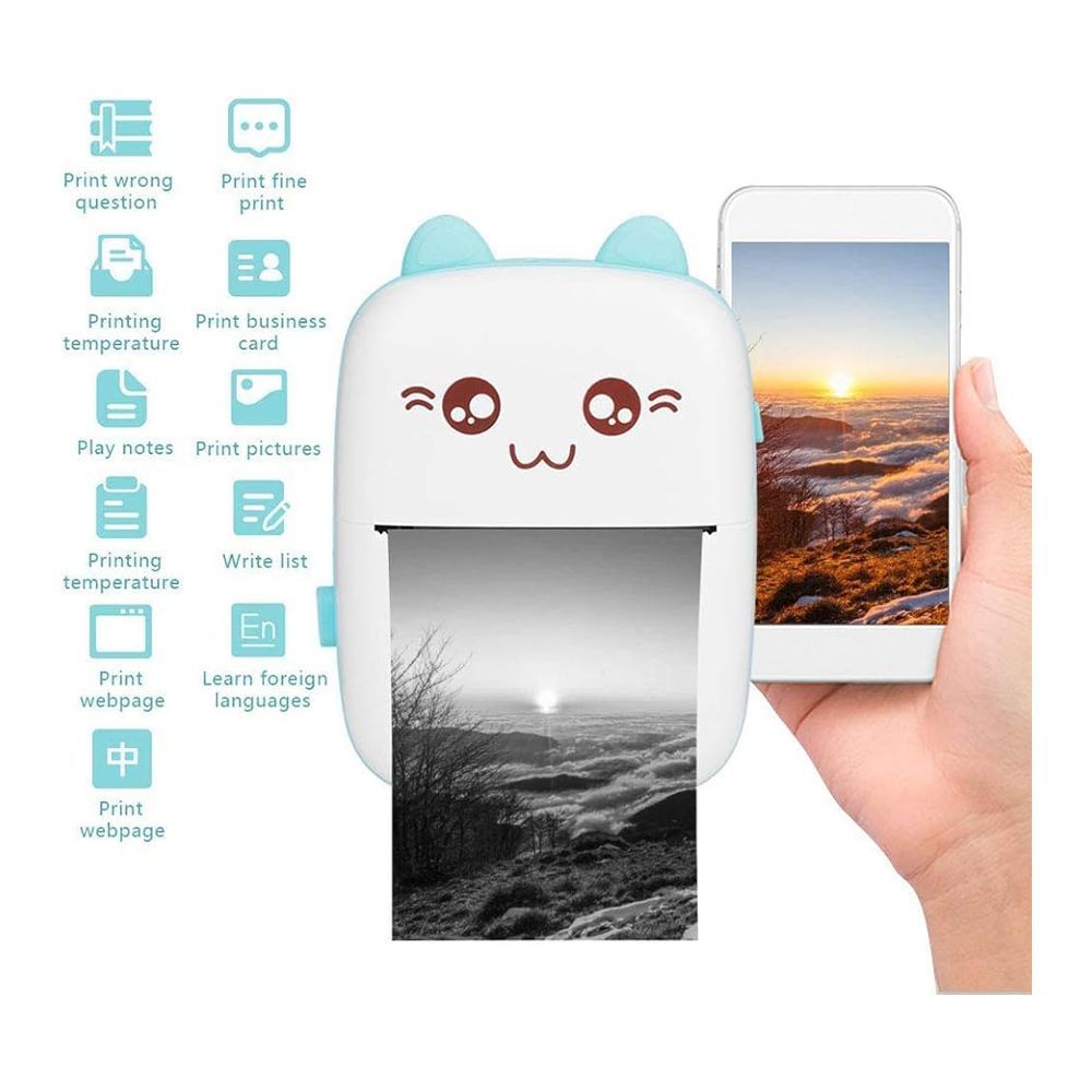 Portable Thermal Mini Photo, Text & Sketch  Inkless  Label Printer