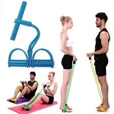 High Quality Tummy Trimmer Pedal Resistance Band | Double Spring Pull Rope for Abs, Weight Loss & Full Body Workout | Home Gym Fitness Equipment for Men & Women