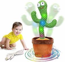 Dancing Cactus Toy | Talking & Recording | Rechargeable with LED Lights | High Quality Fun Toy for Kids