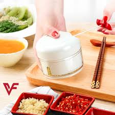 Mini Food Chopper – Stainless Steel Blade | Kitchen Accessories & Cooking Utensils – Rope Vegetable Chopper