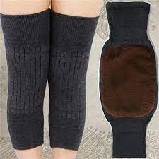 2 PCS Non-Slip Cashmere Wool Knee Pads Brace – Adjustable Leg Warmers with Strap for Men & Women