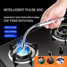 USB Rechargeable Flameless Arc Lighter – Flexible Neck, Windproof Design for Candles, Kitchen, Camping, Hiking & Fireplaces