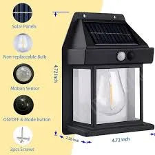 Mini Waterproof Solar Interaction Wall Lamp With Motion Sensor Security Light, Featuring 3 Lighting Levels