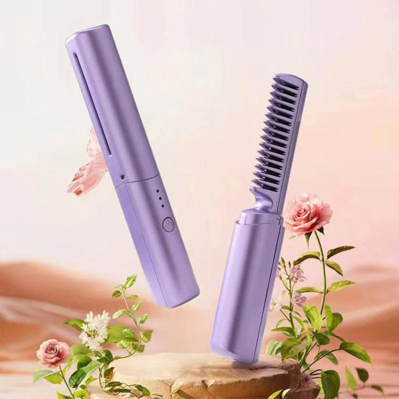Portable Mini Heat Comb – Cordless Handheld Hair Straightening Comb for Travel & Quick Styling Portable Mini Heat Comb – Cordless Handheld Hair Straightening Comb for Travel & Quick Styling