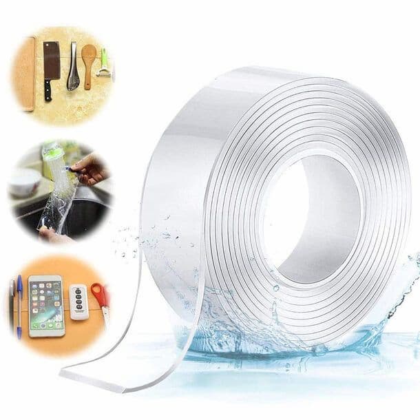 3 Meter Reusable Transparent Silicone Nano Tape – Waterproof Strong Grip Double Sided Washable Gel Adhesive
