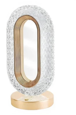 Oval Shape LED Crystal USB Chargeable Table Lamp