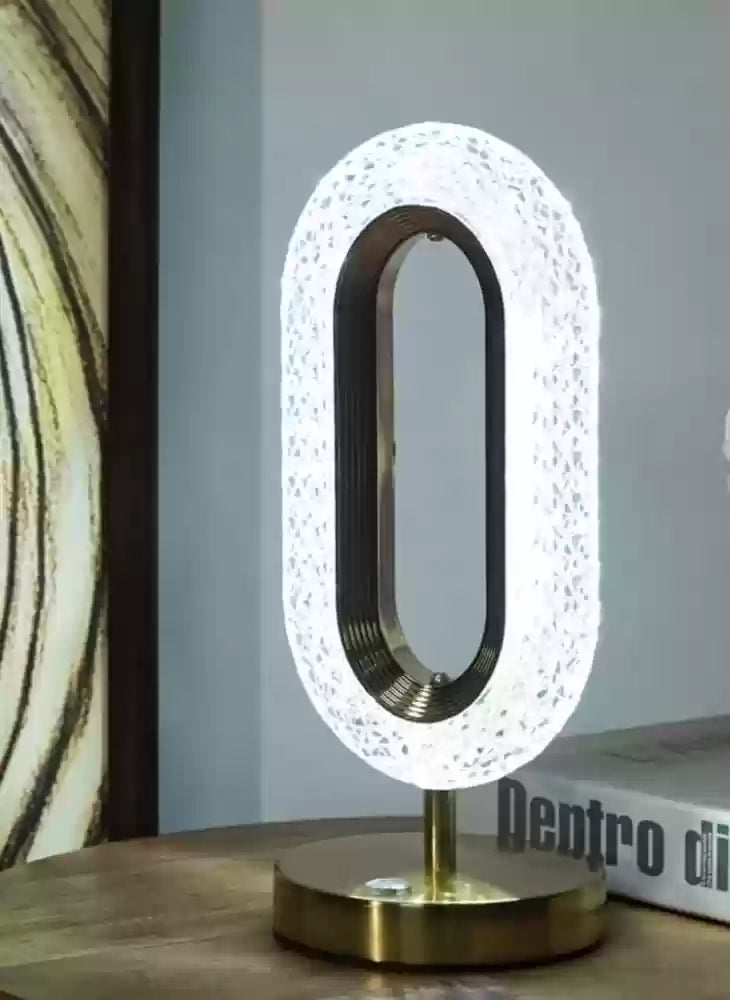 Oval Shape LED Crystal USB Chargeable Table Lamp