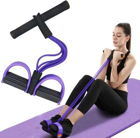 High Quality Tummy Trimmer Pedal Resistance Band | Double Spring Pull Rope for Abs, Weight Loss & Full Body Workout | Home Gym Fitness Equipment for Men & Women