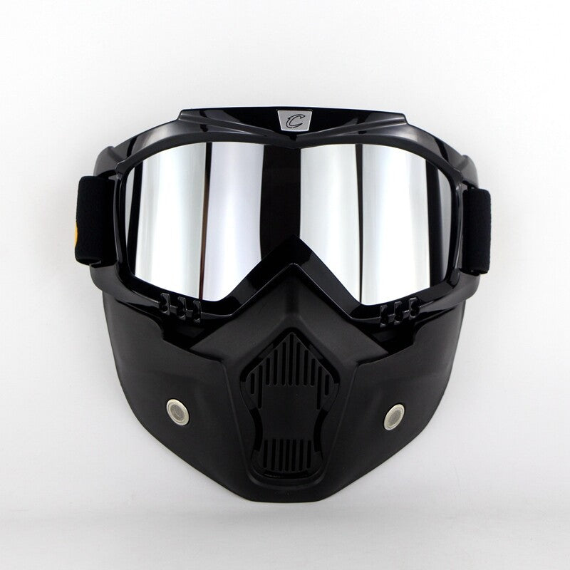 Motorcycle Face Helmet Mask with Goggles | Fog-Proof, Windproof & Warm Biker Accessories
