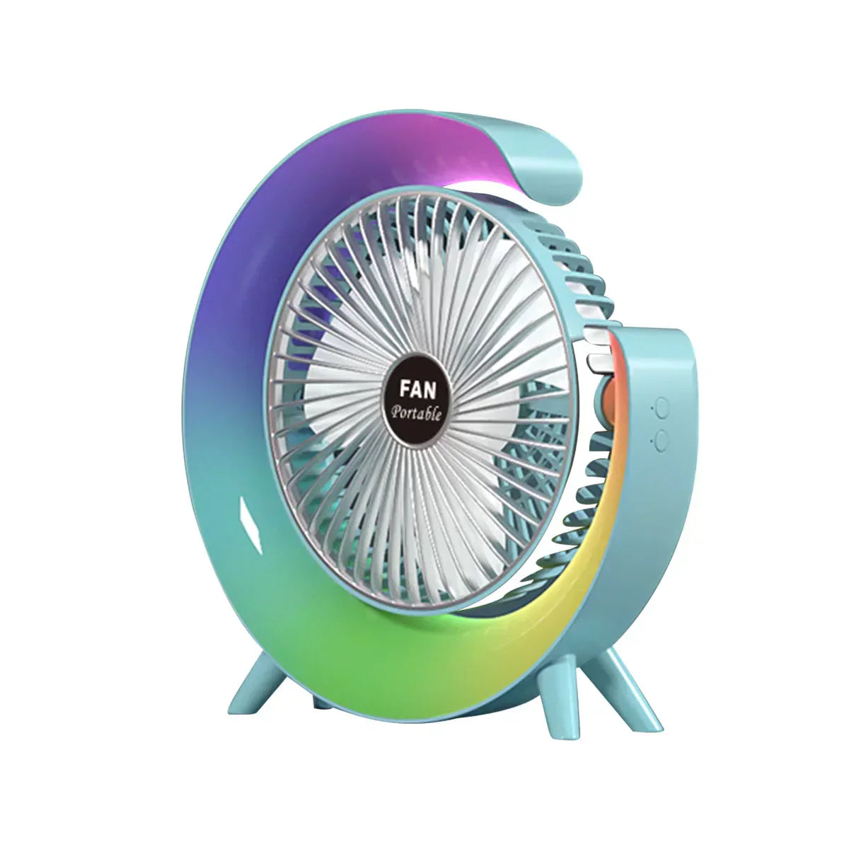 Multi functional Colourful USB Chargeable Google Shape Desktop  Portable Fan