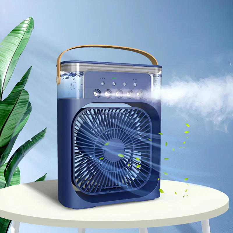 3 In 1 Mini Portable USB AC Fan Humidifier & LED Water Lamp