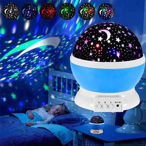 ⭐ StarMaster Rotating Star Sky LED Projector Lamp – USB/Battery Night Light for Kids Room Decor
