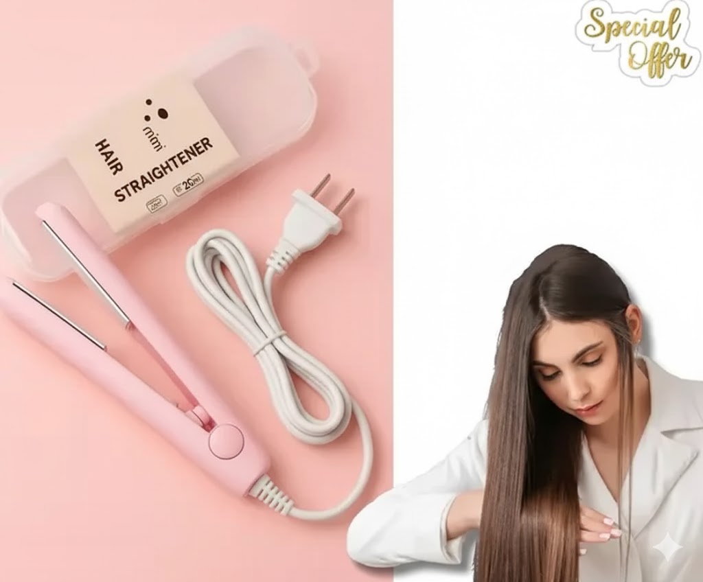 Mini Hair Straightener | Portable Travel Size Hair Straightener & Curler | Ceramic Tourmaline Flat Iron for Quick Styling | A1 Quality Mini Hair Straightening Tool for Women