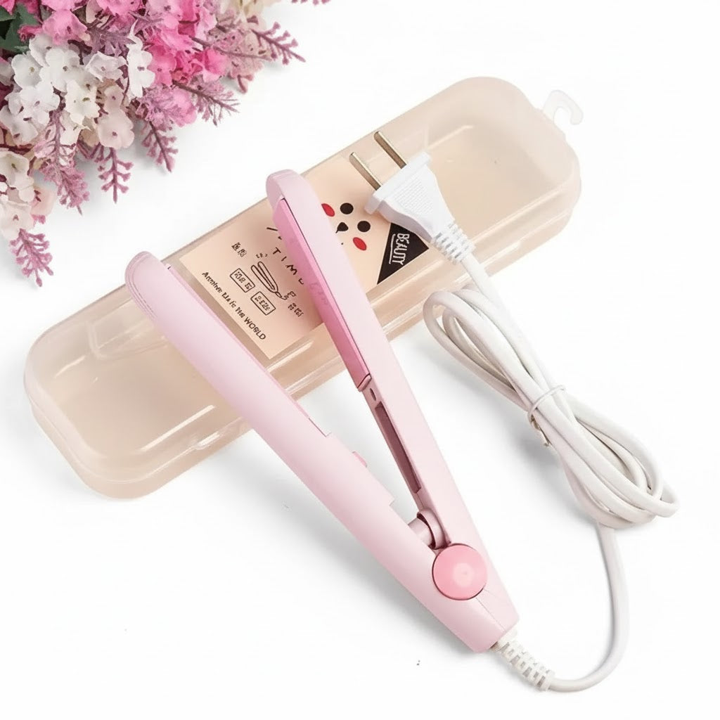 Mini Hair Straightener | Portable Travel Size Hair Straightener & Curler | Ceramic Tourmaline Flat Iron for Quick Styling | A1 Quality Mini Hair Straightening Tool for Women