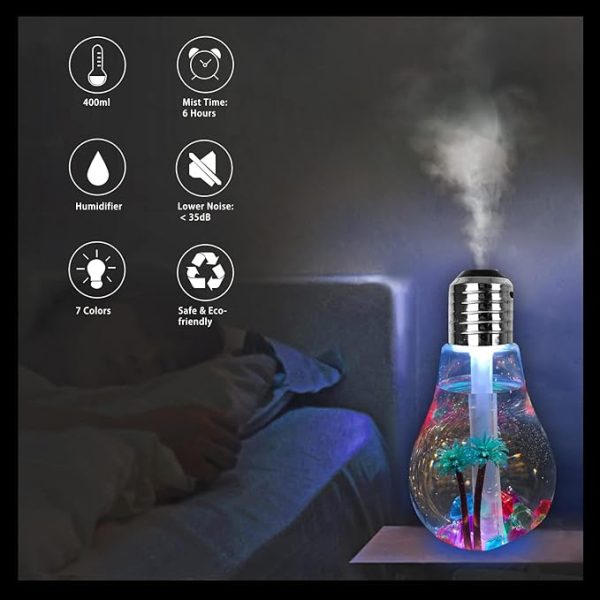 USB Bulb Humidifier  For Office Desk, & Home Decor