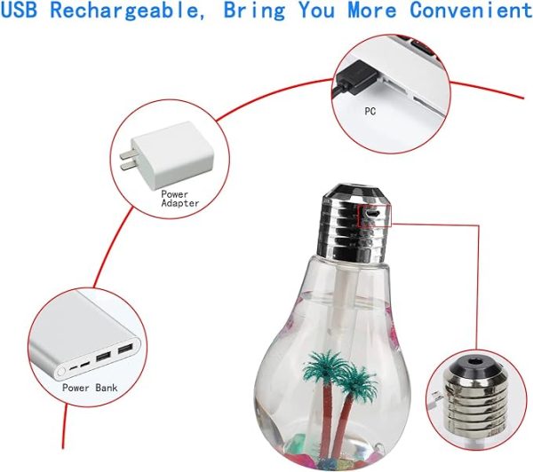 USB Bulb Humidifier  For Office Desk, & Home Decor