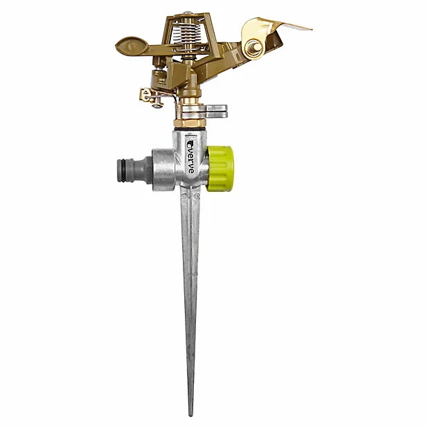 3/4″ Brass Impact Sprinkler Metal with Spike Lawn Grass – 360 Degree Adjustable Rotating Water Nozzle Impulse Sprayer For Water Irrigation/Sprinkler System tools