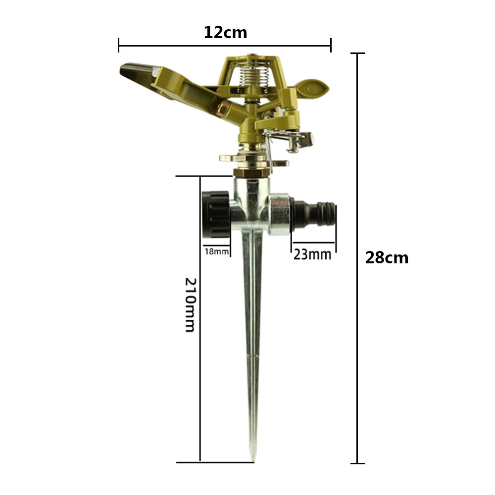 3/4″ Brass Impact Sprinkler Metal with Spike Lawn Grass – 360 Degree Adjustable Rotating Water Nozzle Impulse Sprayer For Water Irrigation/Sprinkler System tools