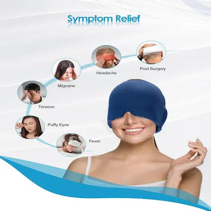 Headache & Migraine Relief Cap with Gel Beads | Hot & Cold Therapy Ice Cap for Headache, Migraine, Stress & Pressure Pain Relief