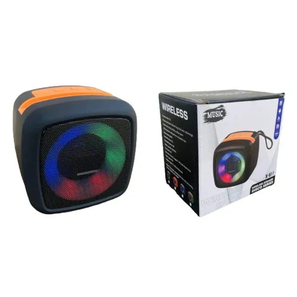 Wireless Portable Rechargeable Mini Disco Speaker X-911 | Bluetooth Speaker with FM Radio, AUX, TF Card & USB Support